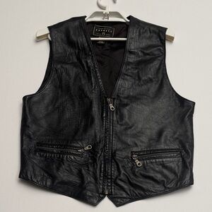 Black Leather Vest M